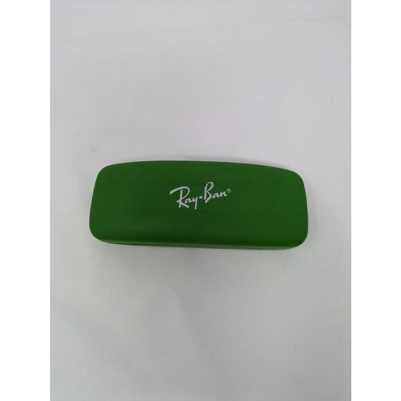 Ray-Ban Green Hard Leather Clamshell Case Eyeglasses Sunglasses Red Interior - Picture 1 of 3